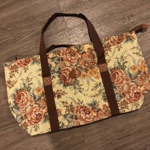 Renaissance LargeFloral Zip-Up Weekender Tote Bag